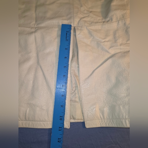 OBO New YORK Women's size 4X vest & skirt leather cream 32 - Picture 15 of 15